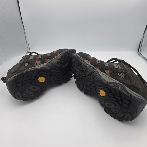 Merrell Moab 3 Low Hiking Shoes Men's Dark Brown Orange Vibram Sole Size 7 - Picture 4 of 5